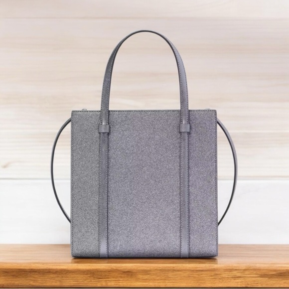 Kate Spade NWT mini tote crossbody bag glitter sparkling Kenzie Candied flower - Picture 4 of 6